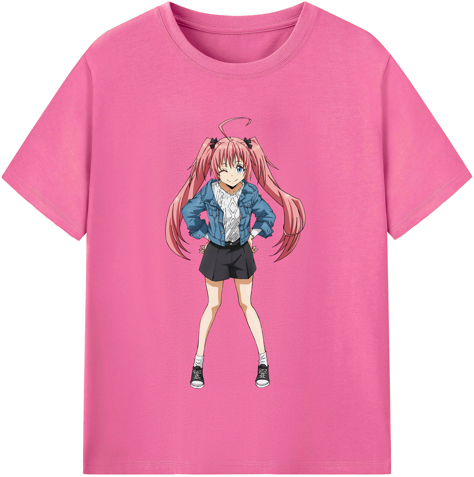（画像用） 転スラ Regarding Reincarnated to Slime レディースカジュアルプリントTシャツ（綿100％）